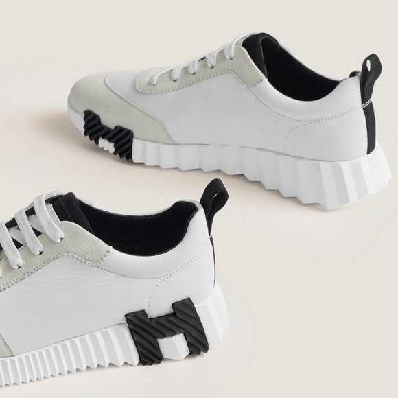 Hermes leather bouncing sneakers size 38.5 - Picture 6 of 12